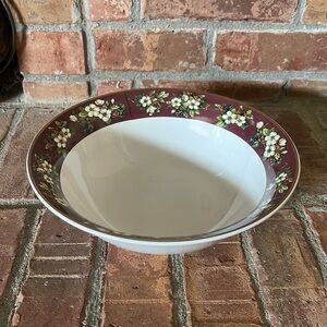 Sakura Splendor Burgundy Side Vegetable Serving Bowl